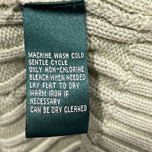 Ralph Lauren Celery Green Cable Knit Crewneck Sweater Size XL 100% Cotton - Picture 5 of 5